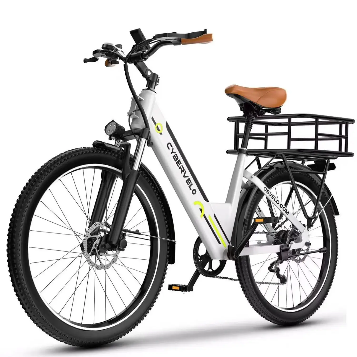 Cybervelo 1000W Peak 26" Electric Bike Adults 80Miles Removable Battery 7-Speed Ebike Beach Snow Commute E Bicycle for Men Women EK2 by Beastly Survival Outlet
