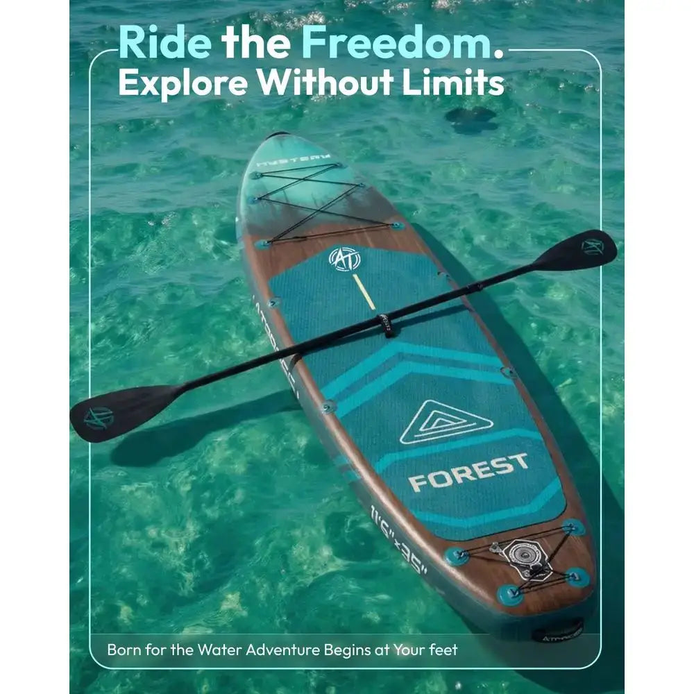 Inflatable Paddle Board, 450lbs Extra Wide Stand Up Paddleboard for Adults with Premium SUP Accessories Kit amp Backpack, Blow by Beastly Survival Outlet