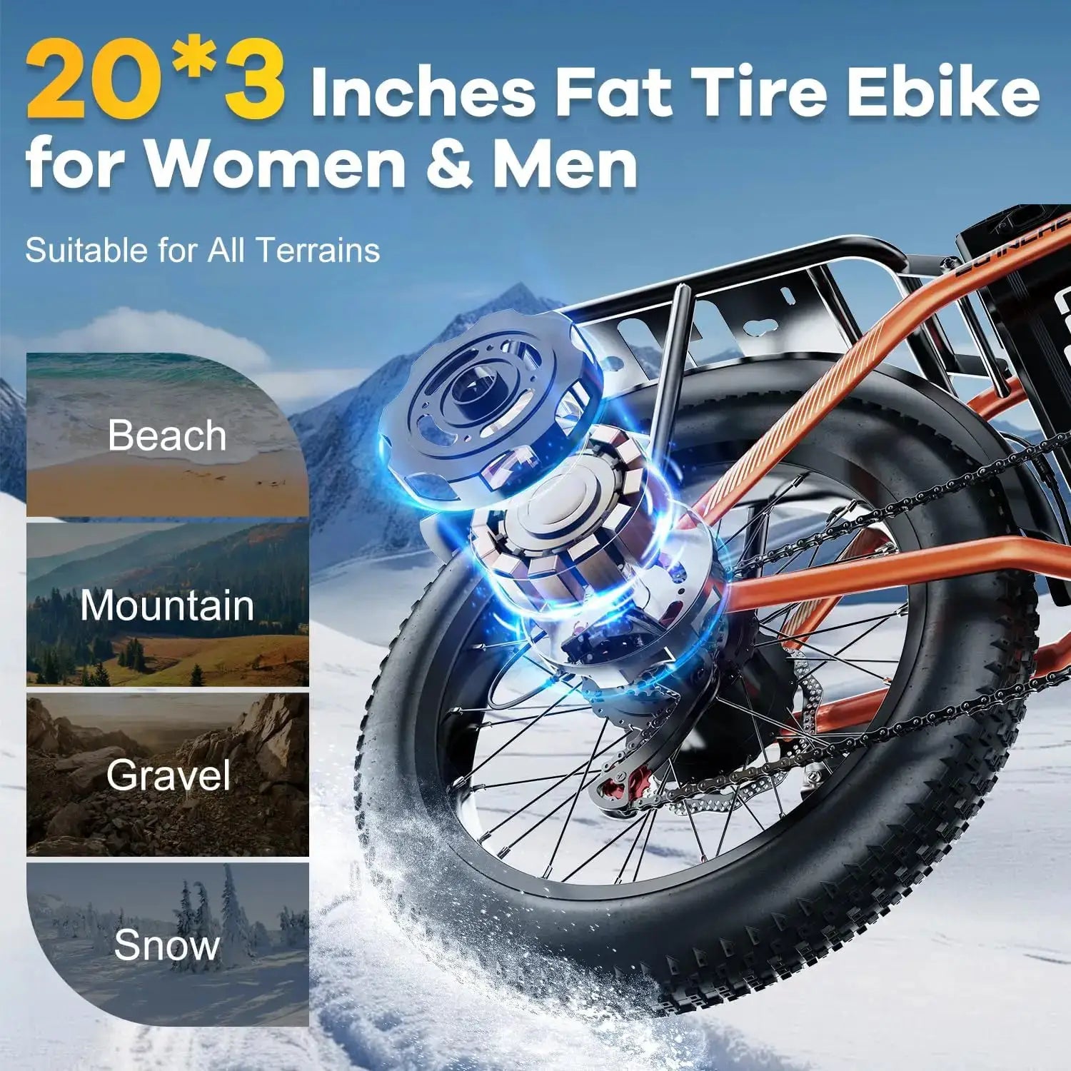 Cybervelo 1000W Electric Bike for Adults 48V 20.8Ah Large Removable Battery Foldable 20 Inch Fat Tire Urban Commuting Mars700 by Beastly Survival Outlet