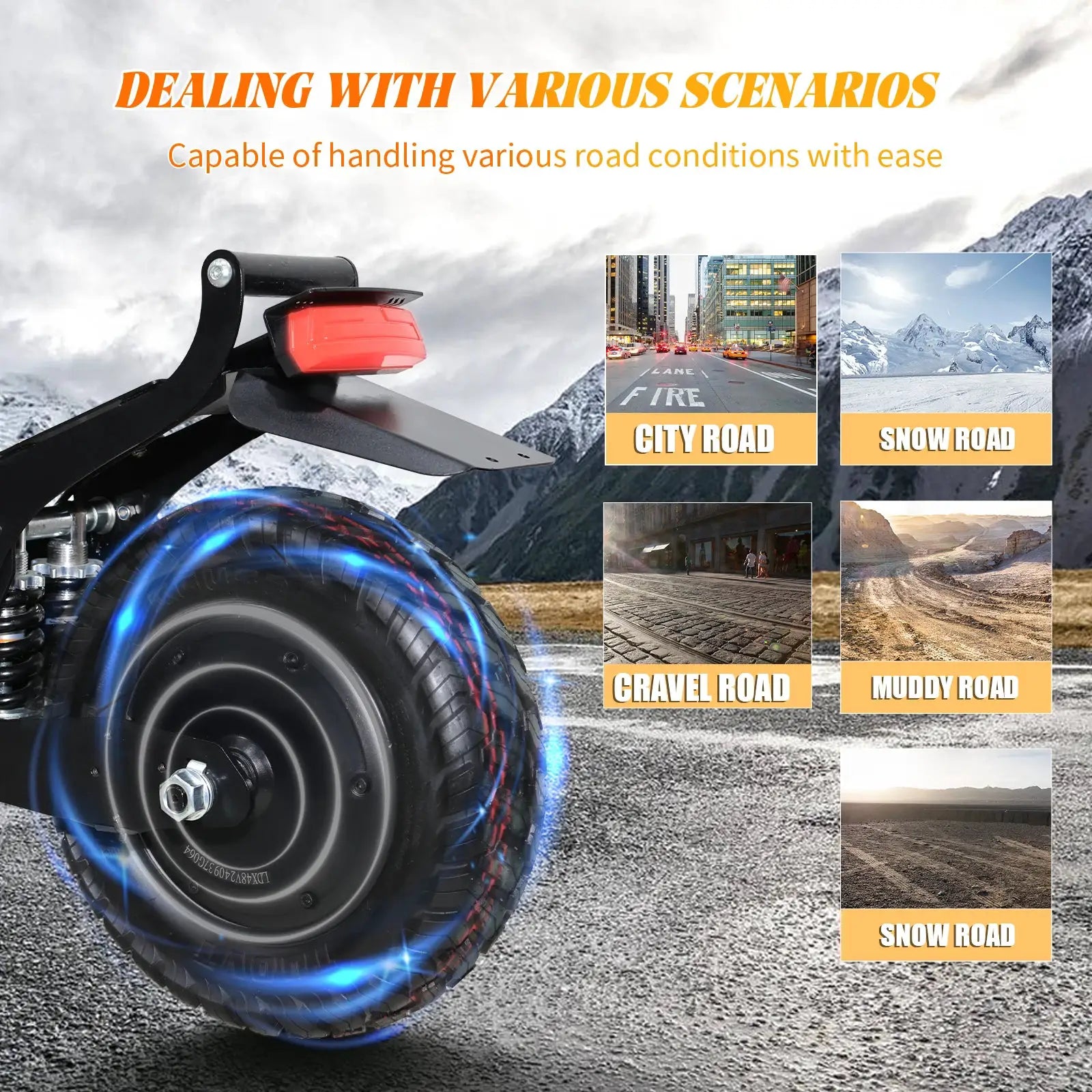 Arwibon Q30 Adult Electric Scooter 2500W Motor Top Speed 30MPH, 48V13/16AH, 11 Inch Off-Road Tires Sport Folding EScooter by Beastly Survival Outlet