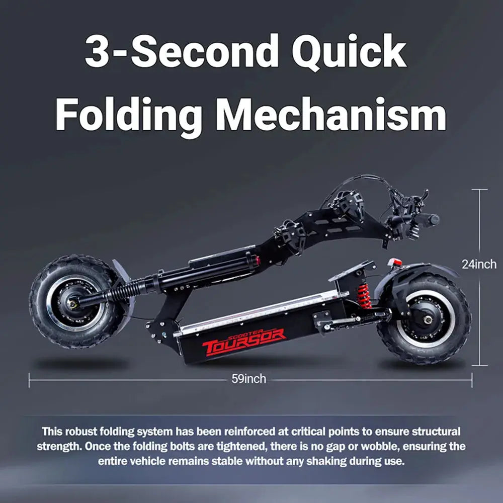 Toursor US Stock Electric Scooter 60V 72V E-Scooter Dual Motor 8000W 10000W 14 inch Wheels Electric Scooter with NFC Unlock by Beastly Survival Outlet