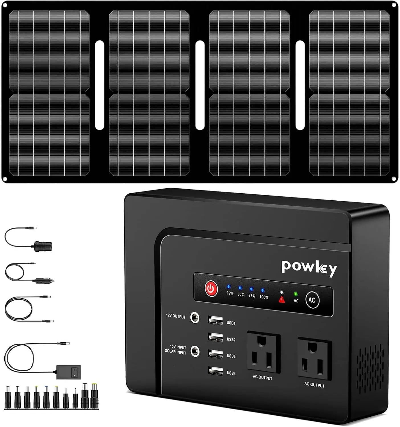 200W Portable Power Station with 40W Solar Panel for Camping