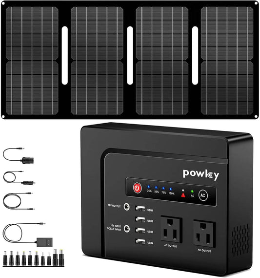 200W Portable Power Station with 40W Solar Panel for Camping