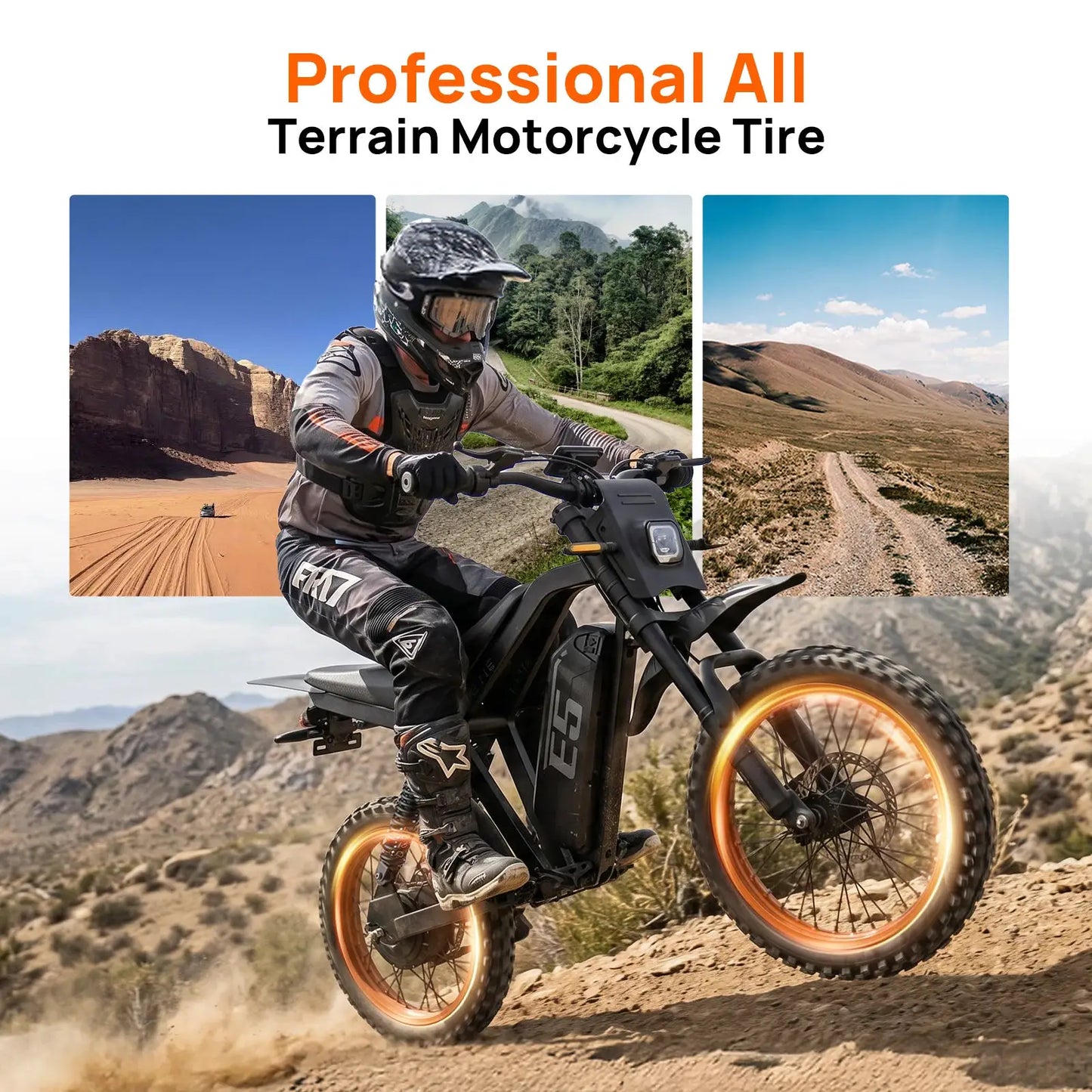 URLIFE Electric Motorcycles Peak 1500W All-terrain Off-road Tires 48V 20AH Removable Battery 32MPH 50-Miles Range Electric Off-road Bike For Adults by Beastly Survival Outlet