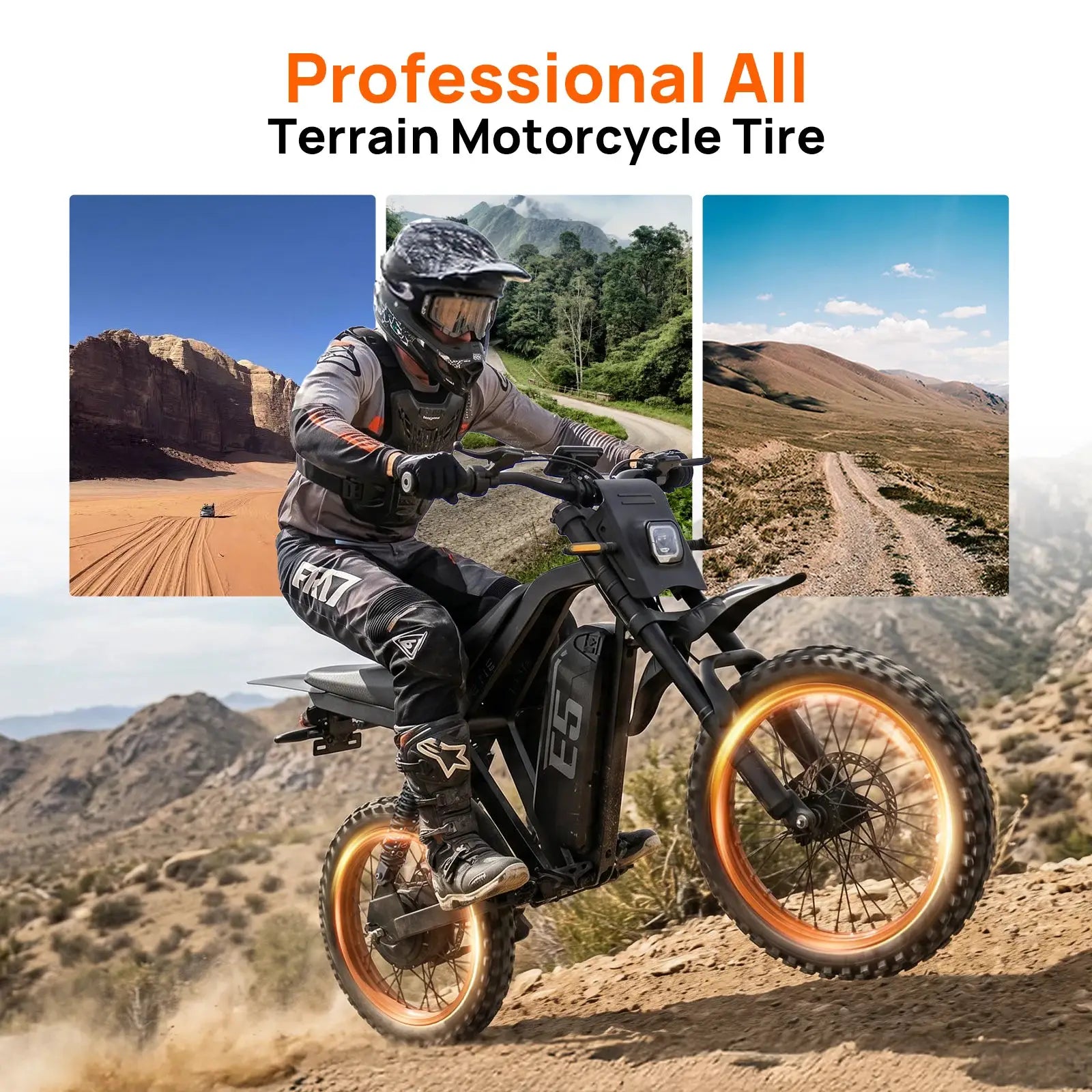 URLIFE Electric Motorcycles Peak 1500W All-terrain Off-road Tires 48V 20AH Removable Battery 32MPH 50-Miles Range Electric Off-road Bike For Adults by Beastly Survival Outlet