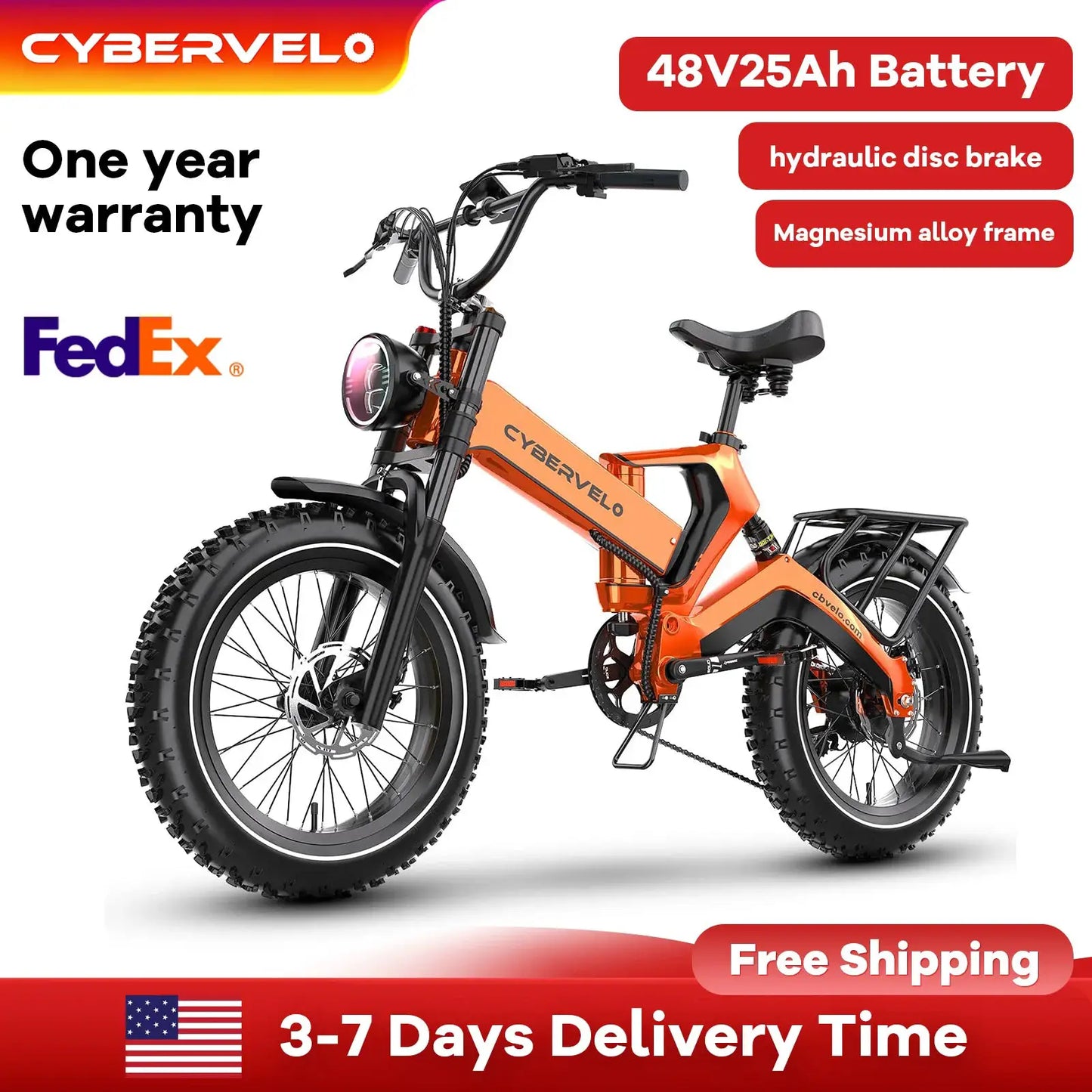 Cybervelo 20 Inch Fat Tire 2000W Foldable E Bike EK6 Pro 48V by Beastly Survival Outlet