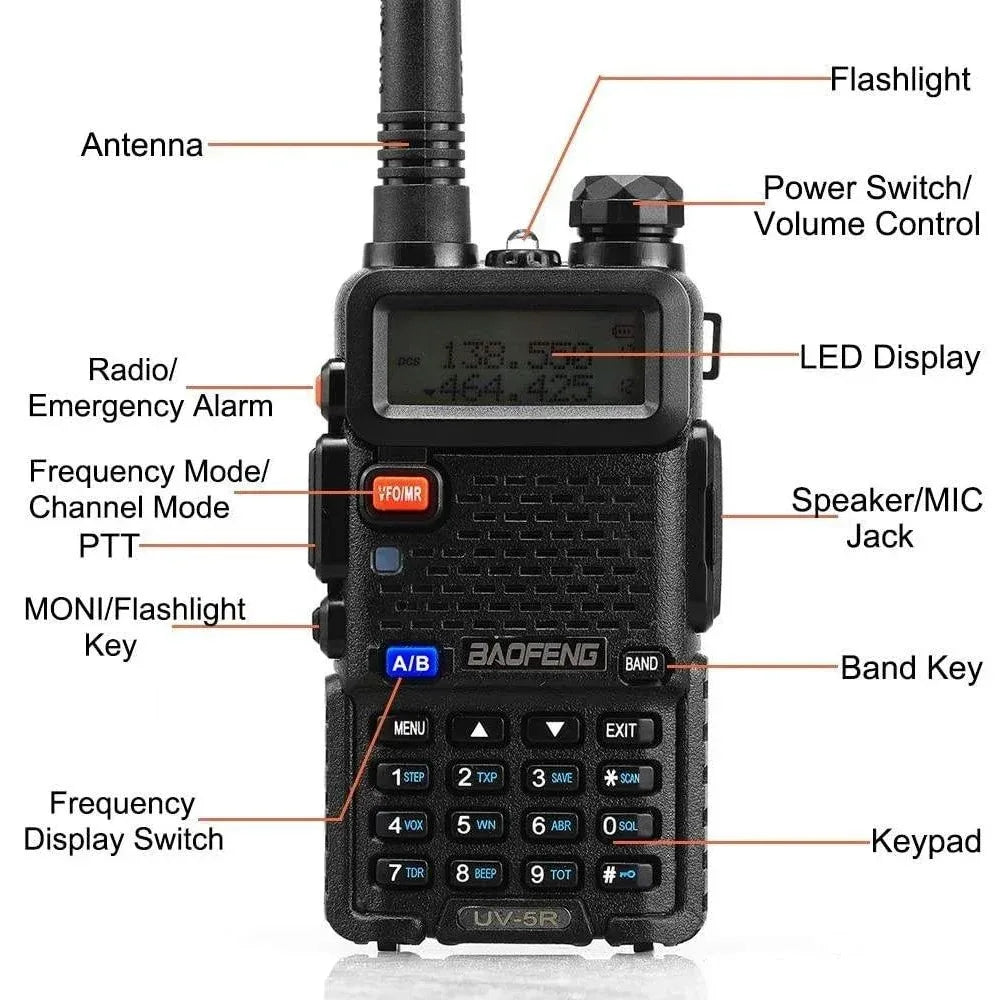 Baofeng UV 5R Dual Band Walkie Talkie Long Range Hunting