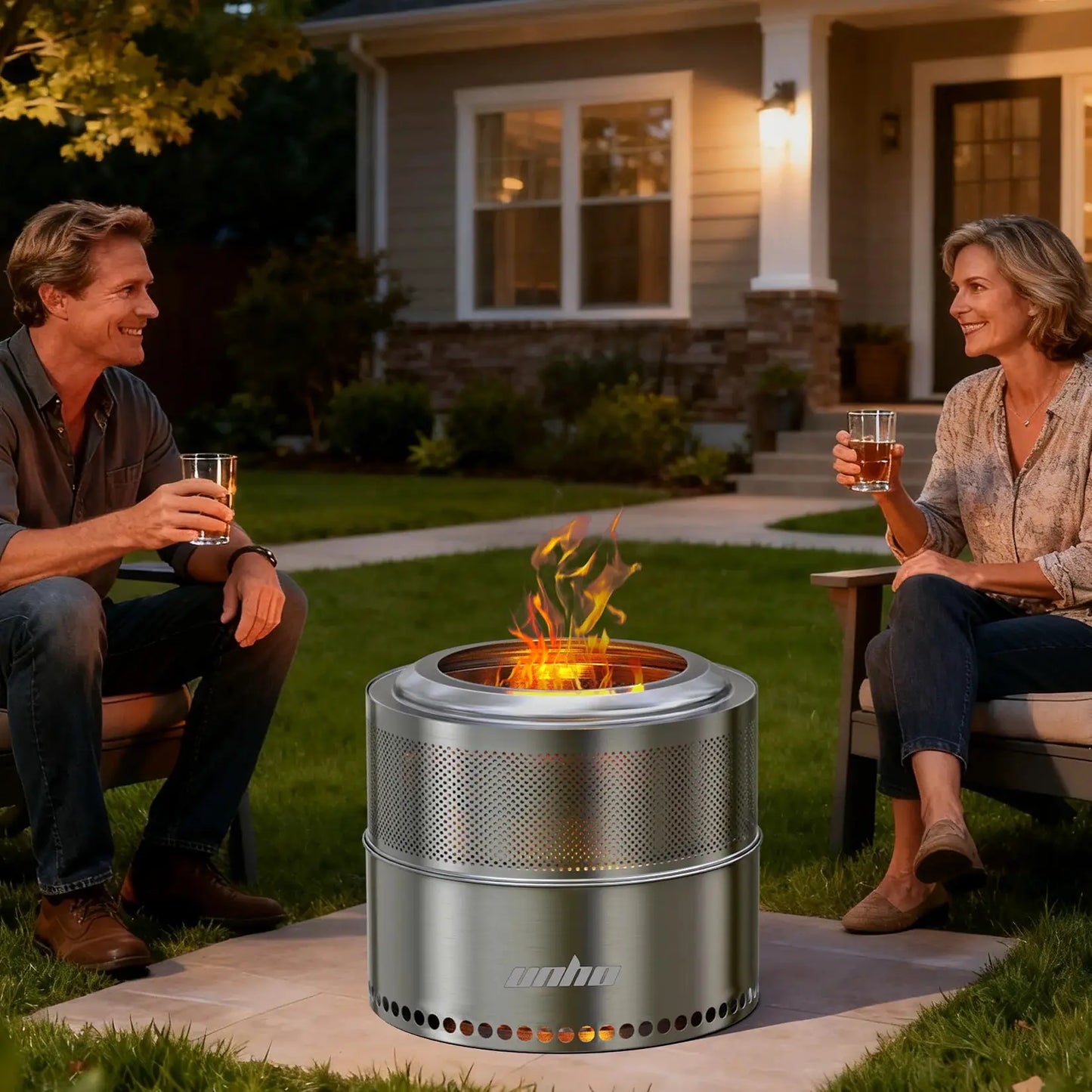 Wood Burning Firepit,Large Stainless Steel Smokeless Fire Pit with Carry Bag,Outdoor Camping Firewood Burner Stove by Beastly Survival Outlet