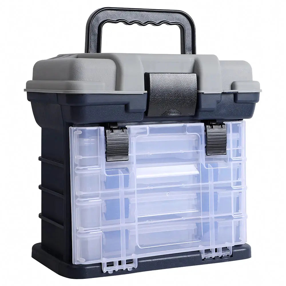 YJ 4-Tier Multi-Functional Fishing Handheld Storage Box Adjustable Dividers Portable Fishing Tackle Lure Tool Box Arts Crafts by Beastly Survival Outlet