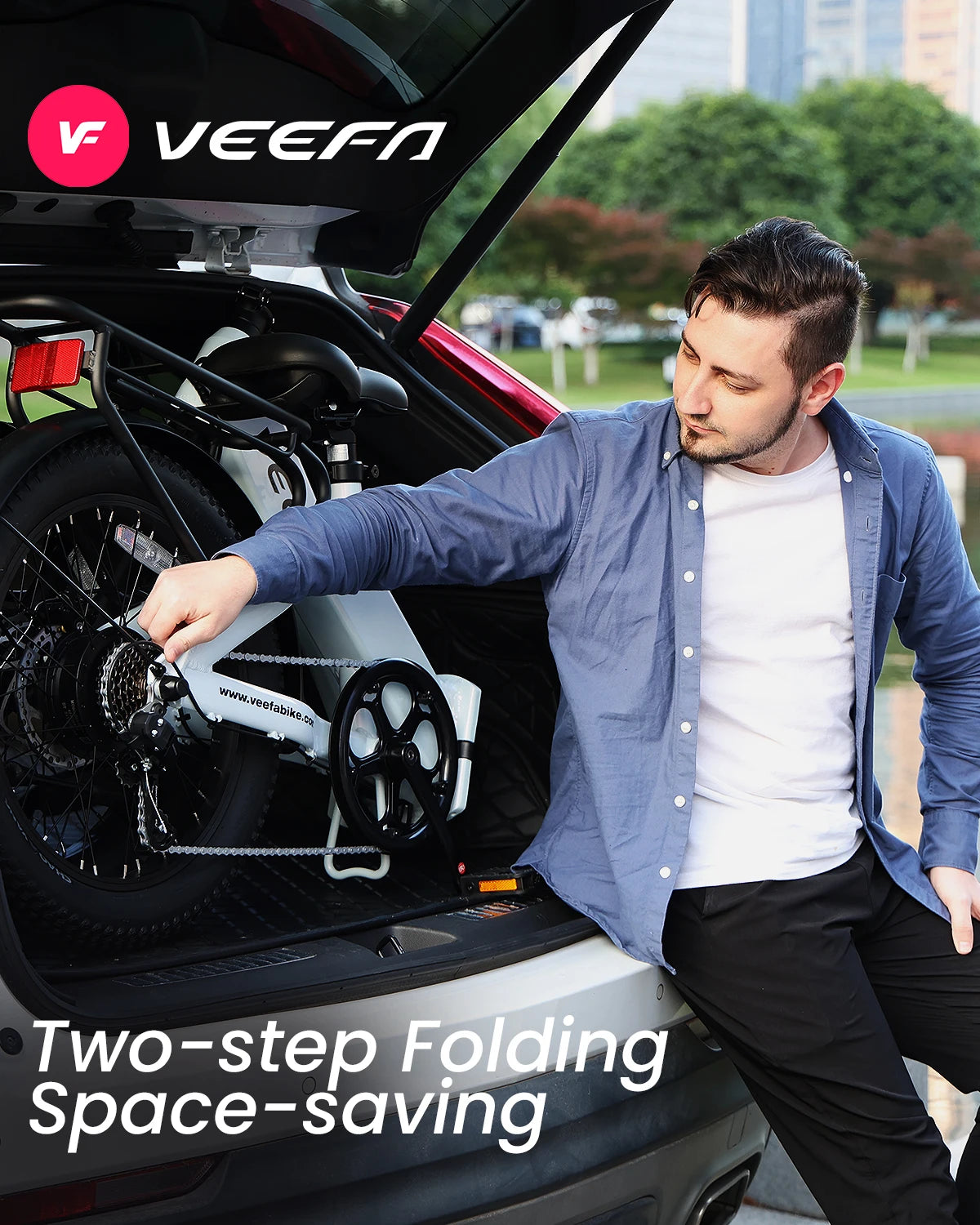 VEEFA F1 Folding Electric Bike 750W 60 Miles Range City Ride