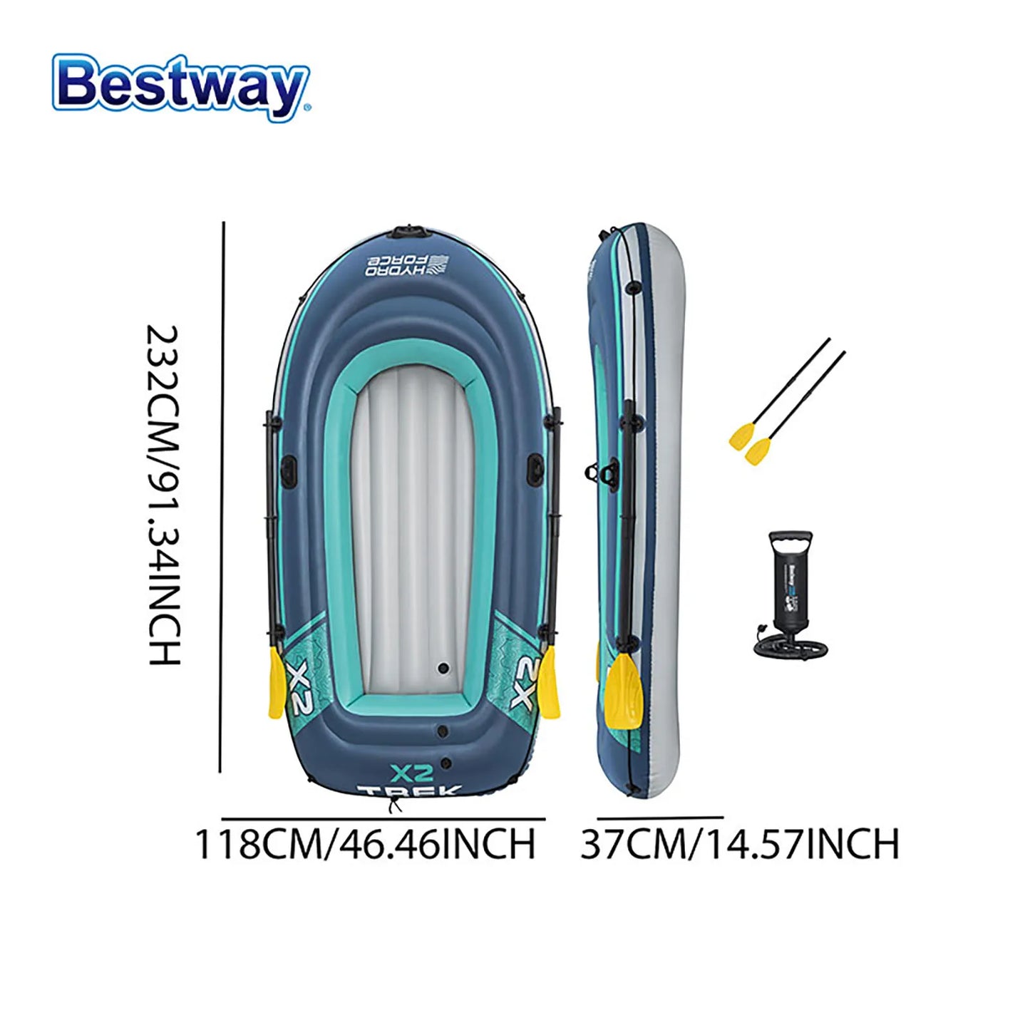 Bestway Two Person Inflatable Kayak Durable PVC Boat Kit