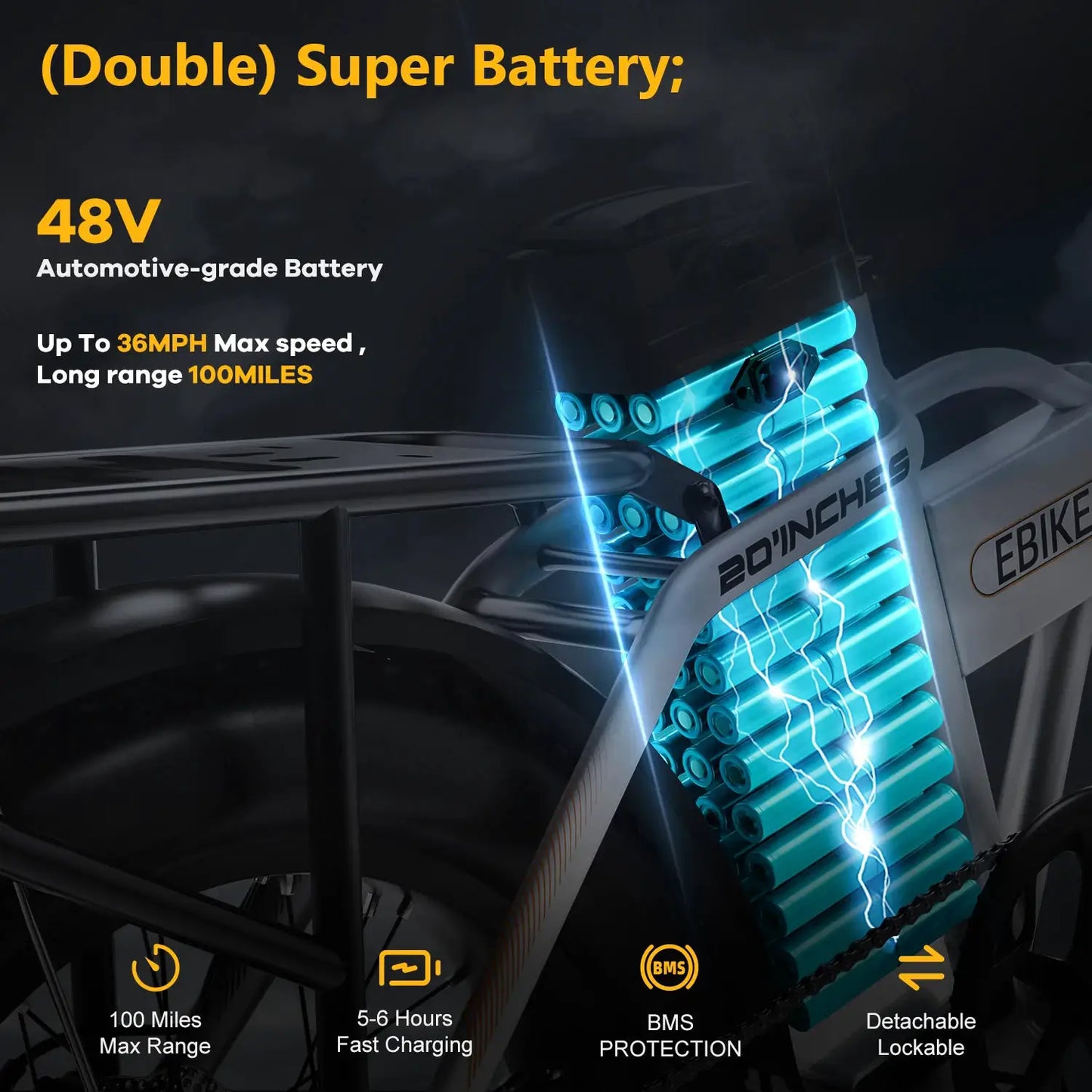 Cybervelo 1000W Peak Electric Bike for Adults Foldable 28+MPH 80Miles Removable Battery Fat Tire Off-road E-bike EK4 EK5 Mars700 by Beastly Survival Outlet