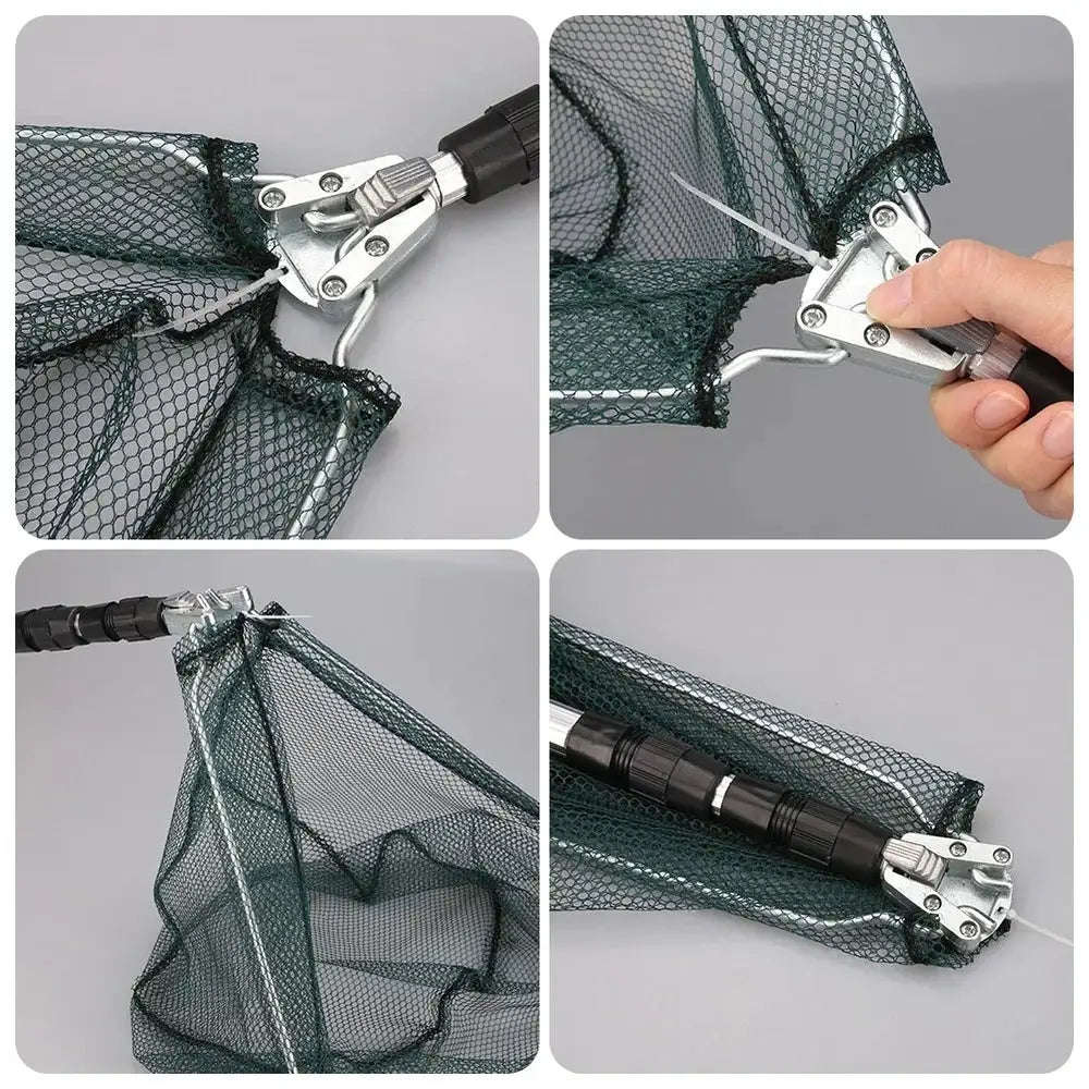 190cm 130cm 55cm Telescopic Landing Net Folding Fishing Pole Extending Fly Carp Course Sea Mesh Fishing Net For Fly Fishing by Beastly Survival Outlet
