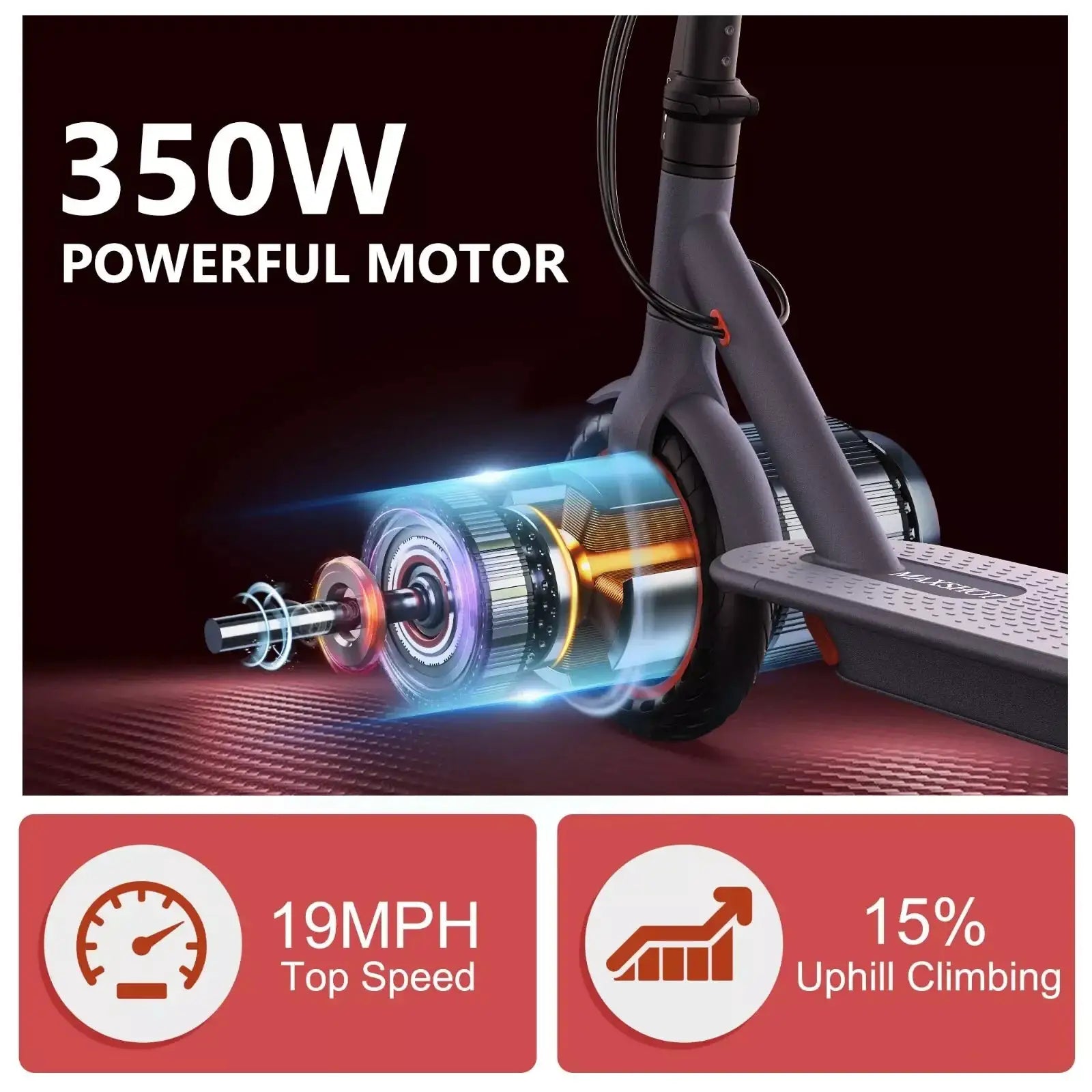 LADPED Electric Scooter 350W 19mph Max Speed Smart APP Control Scooter Shock-absorbing Anti-skid ‎8.5 inches Folding Waterproof E-Scooter by Beastly Survival Outlet