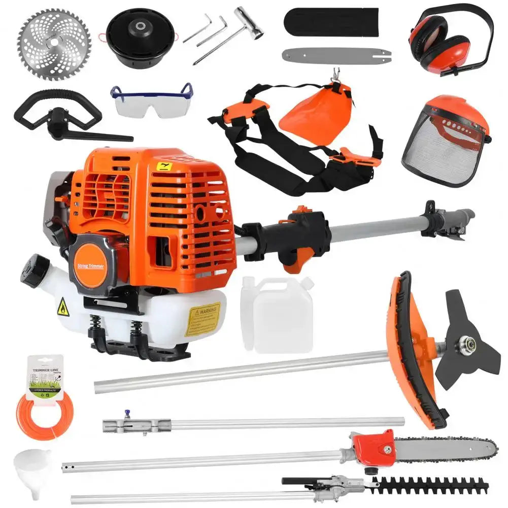 5 in 1 Lawn Mower 52CC Gas Weed Trimmer Cordless Hedge Trimmer 2-Stroke Brush Cutter Handheld Chainsaw Hedge Pruner Set by Beastly Survival Outlet
