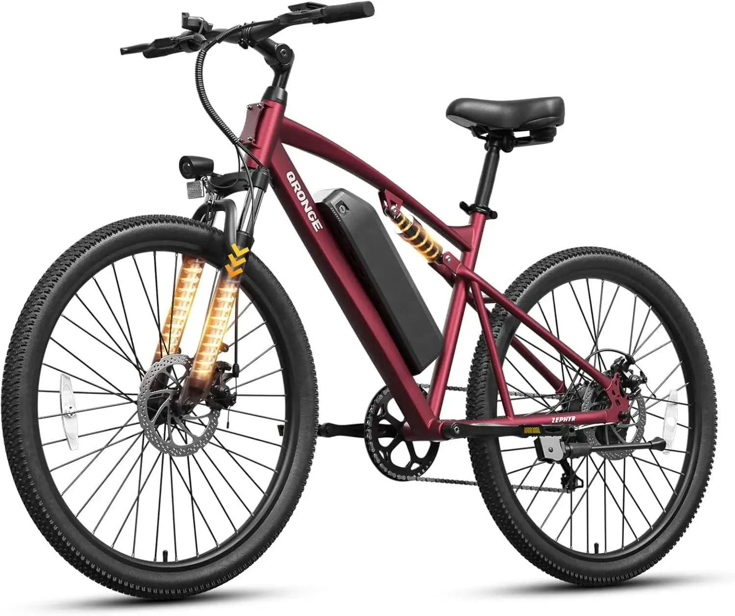 QRONGE Zephyr Electric Bike for Adults 1000W Peak Motor 486Wh Battery Mountain Electric Bicycle 26'' Tire Full Suspension E-bike by Beastly Survival Outlet