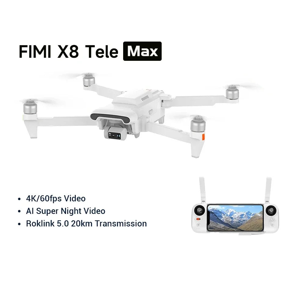 FIMI X8 Tele Drone Dual Sony Cameras 4K 60fps 20km Range