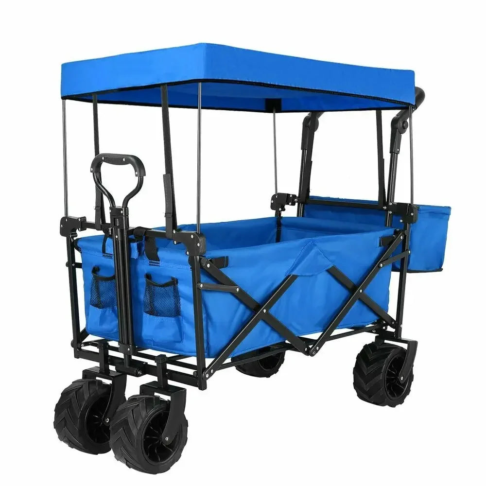 262L Collapsible Garden Cart With Removable Canopy 115kg