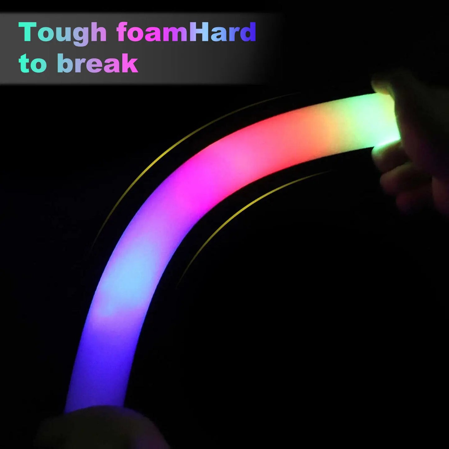 LED Glow Foam Sticks 100 Colorful RGB Light Party Tubes Pack