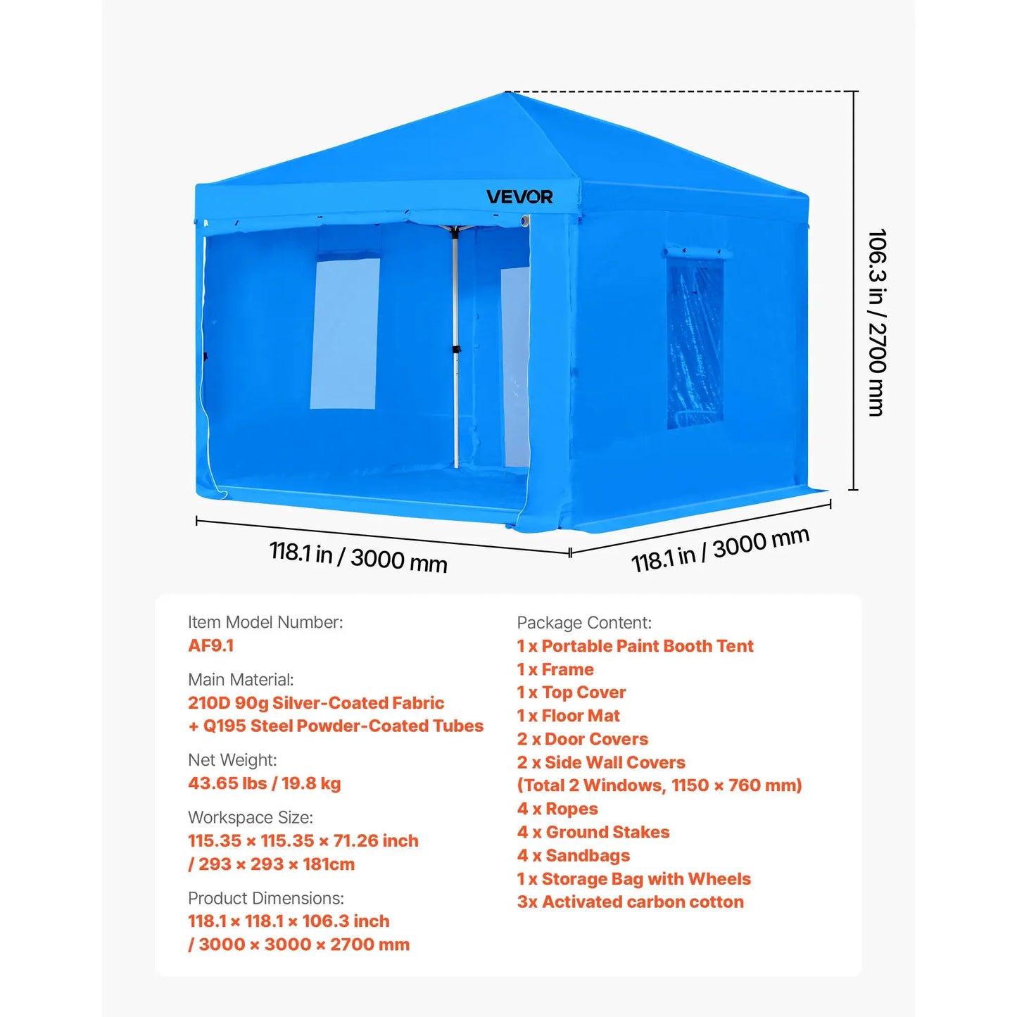 SucceBuy Portable Paint Booth Tent Painting Tent Station Spray Shelter w Built-in Floor Large Space Oxford Spray Painting Tents by Beastly Survival Outlet