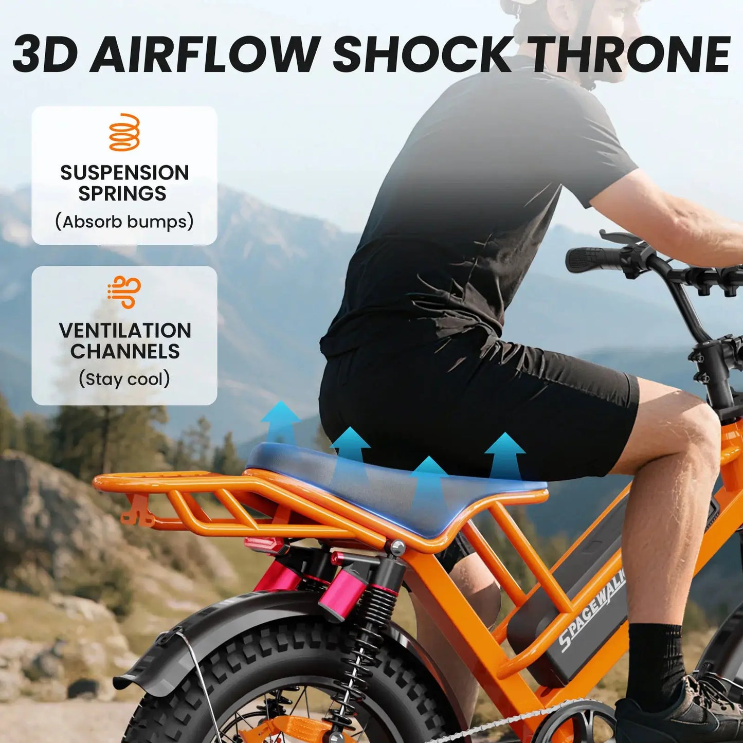 Spacewalk 2000W Electric Dirt Bike for Adults 20×4.0 Fat Tire Electric Bike UL Certified 720Wh Battery 70 Miles Long Range Off Road Mountain E-Bike Full Suspension Electric Bicycle by Beastly Survival Outlet