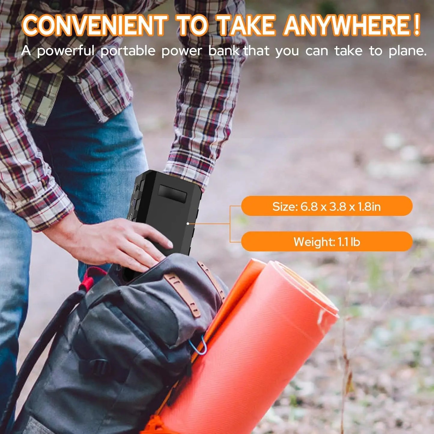 Powkey 88Wh Portable Power Station 24000mAh for Camping