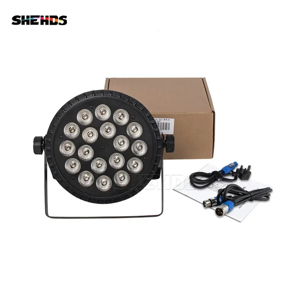 SHEHDS 4PCS Aluminum Alloy LED Flat Par 18x12W RGBW/18x18W RGBWA+UV LED Lighting DMX512 Disco Professional Stage DJ Equipment by Beastly Survival Outlet