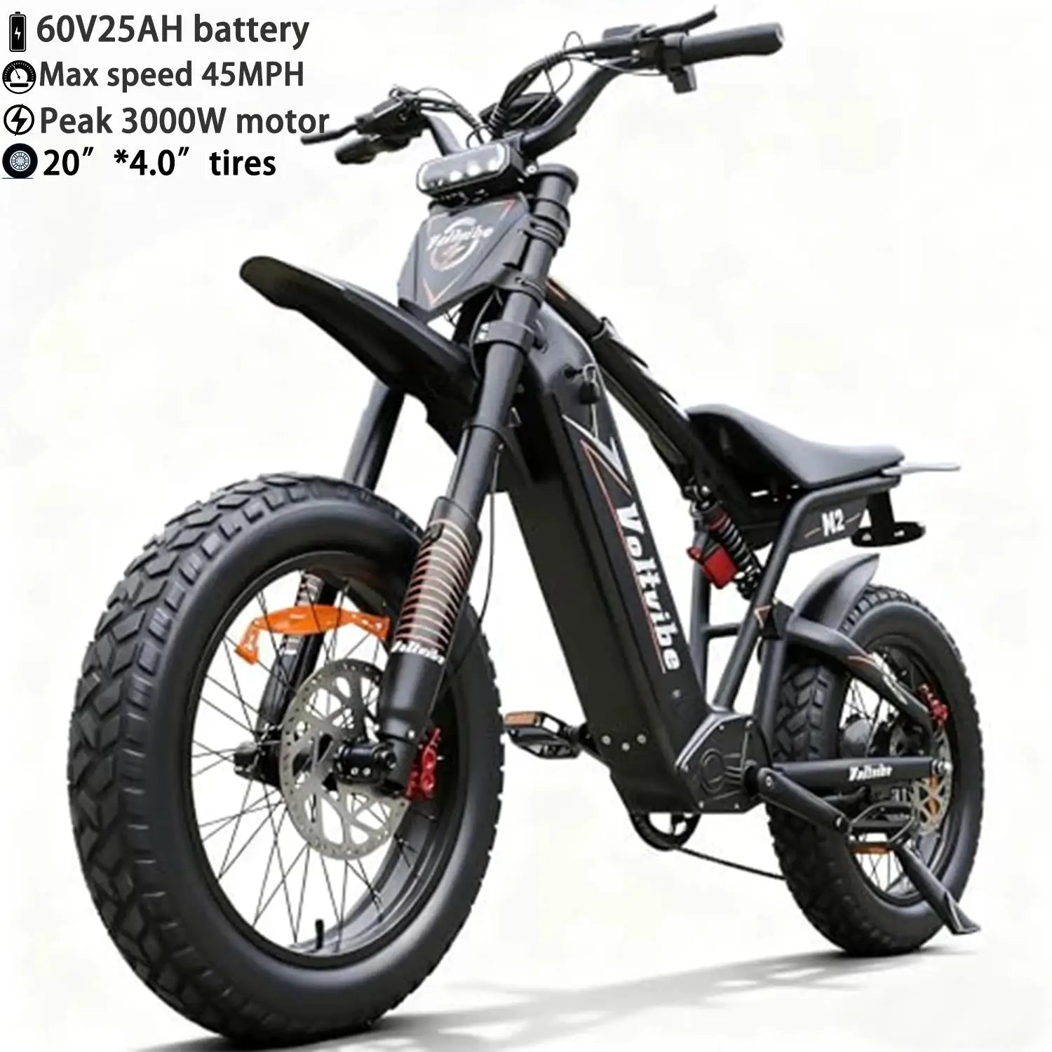 BAOLUJIE Moto Electric Bicycle Peak 1500/3000/5000W 48V/52V/60V Battery 35-45MPH Electric Bike E-Bike Adult Electric Motorcycle by Beastly Survival Outlet