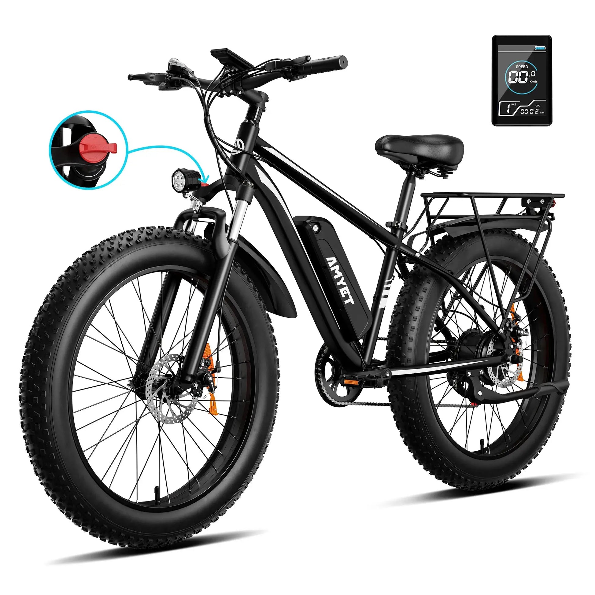 Amyet EB26 Fat Tire Electric Bike 28MPH 1500W Blue Mountains by Beastly Survival Outlet
