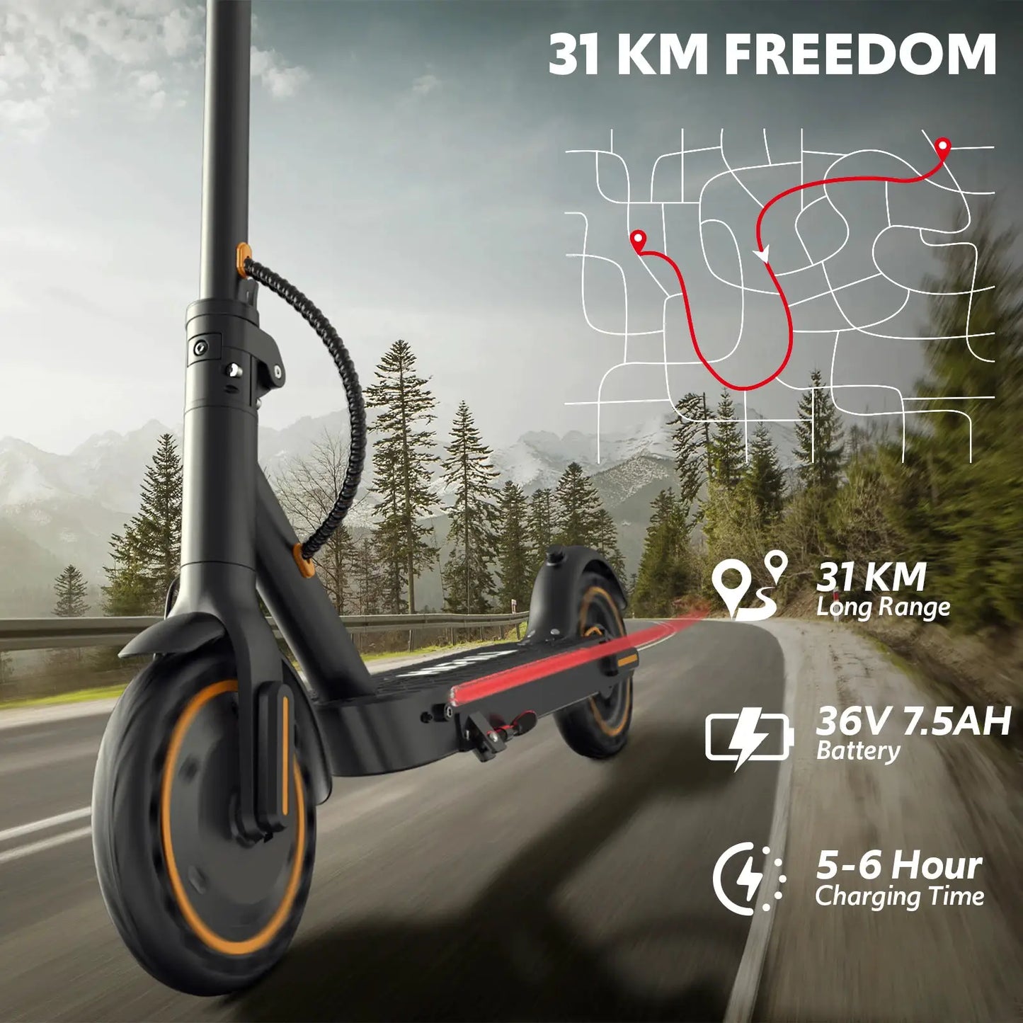 Electric Scooters for Adults, Max 19 Miles and 19 MPH 350W Foldable E Scooter with Side Light & APP by Beastly Survival Outlet