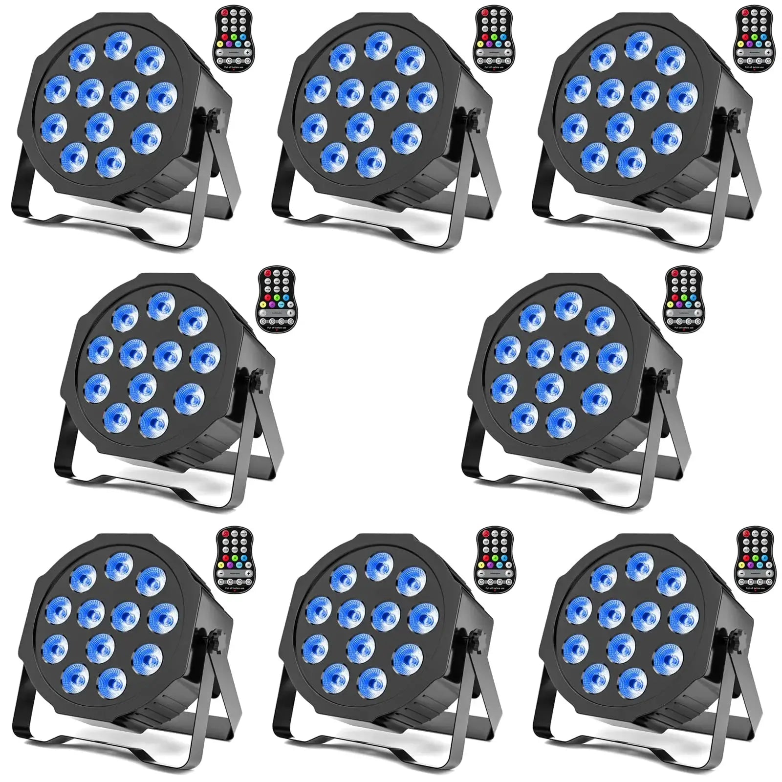 U'King 8PCS Battery LED Par Light RGBW Stage Flat Strobe Light Par Light Effect DJ Disco Party Holiday Bar Wedding Birthday by Beastly Survival Outlet