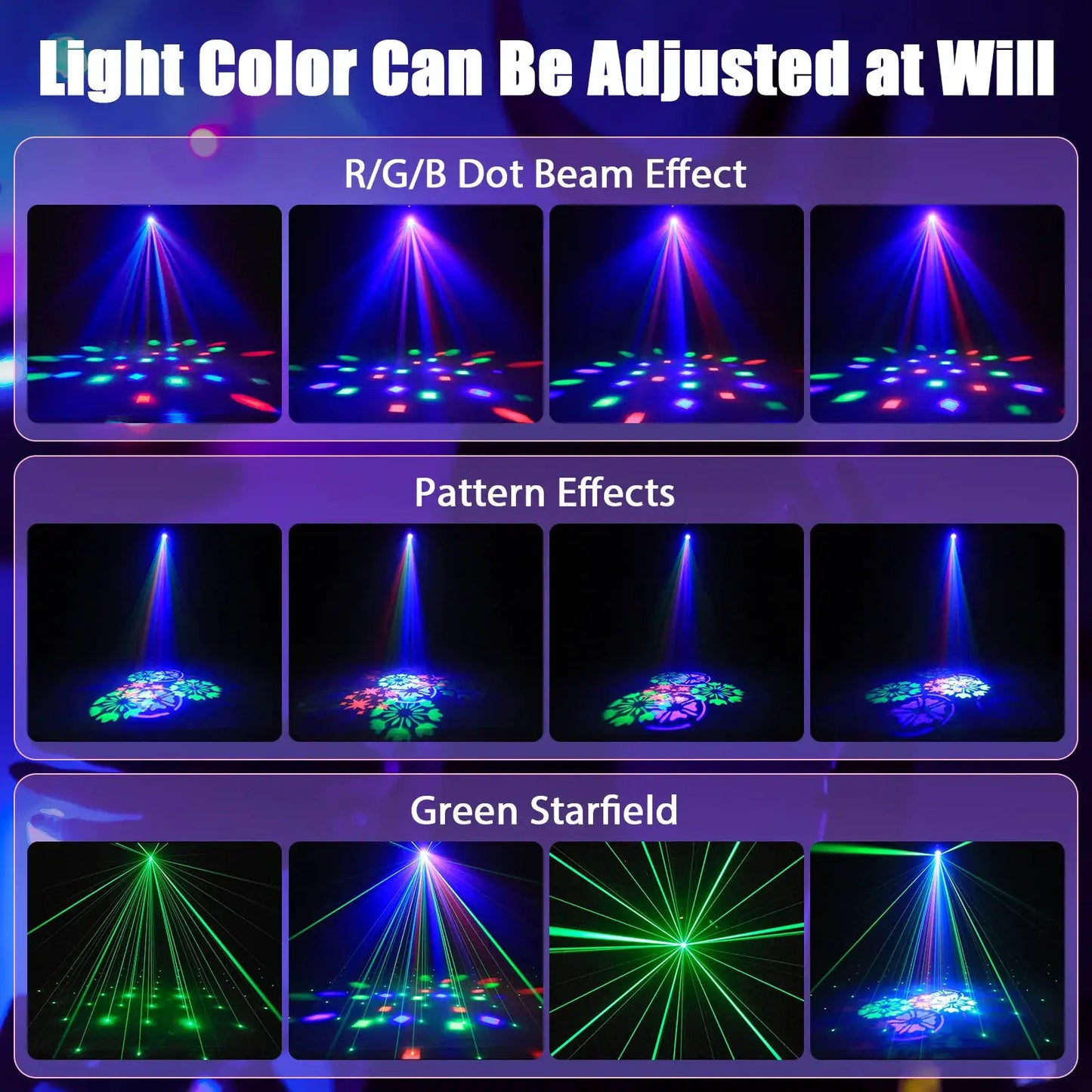 U'King Mini 30W Beam Pattern Moving Head Light RGB DMX Sound Activated Strobe Effect Stage Light for DJ Disco Party Christmas by Beastly Survival Outlet