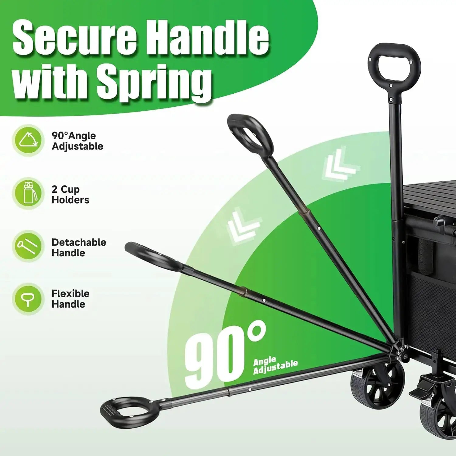 500LBS Collapsible Folding Wagon Carts with Table - 230L Large Foldable Collapsible Portable Wagon Cart with Breaks, Heavy Duty by Beastly Survival Outlet