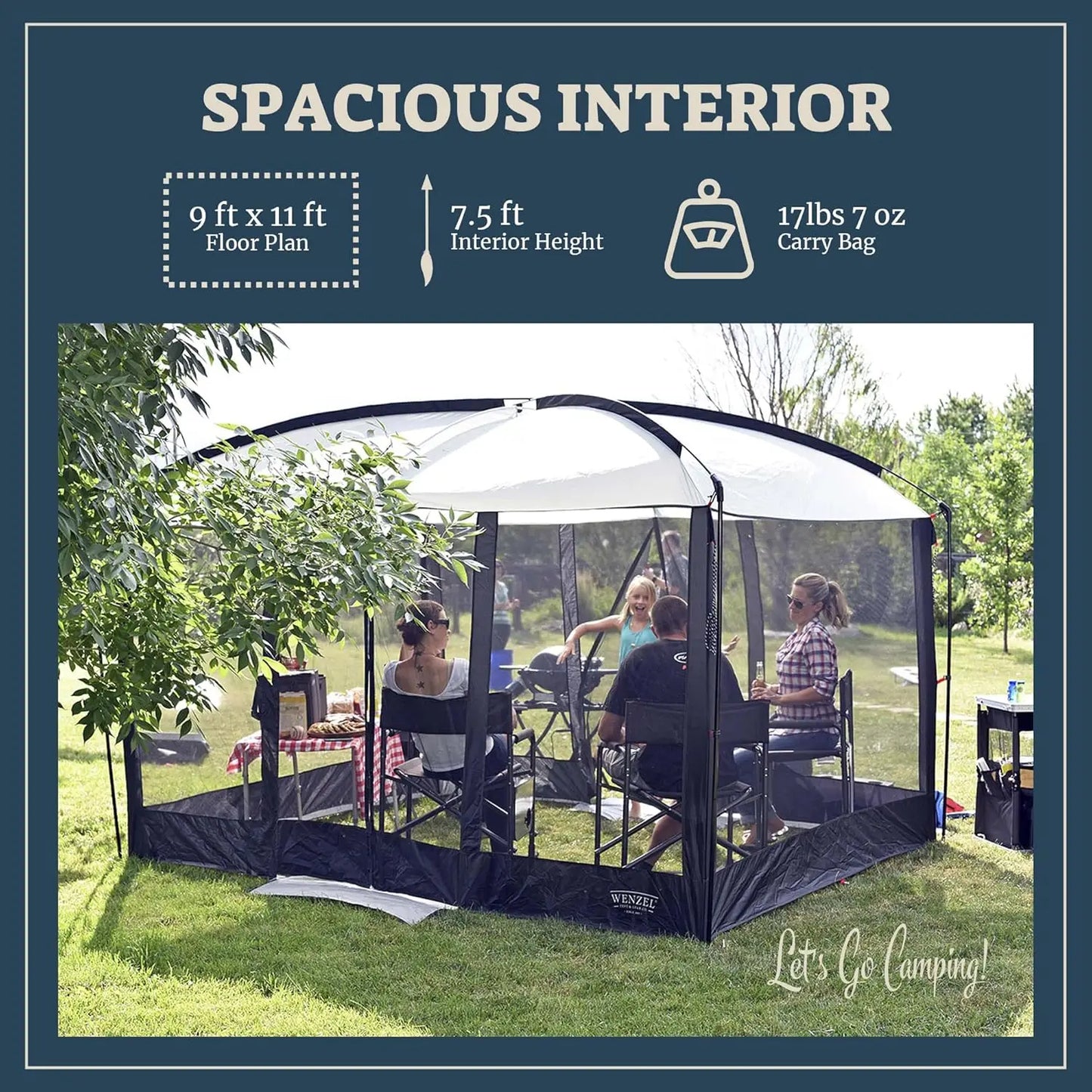 Magnetic Screen House Tent for Camping Travel Picnics Tailgating