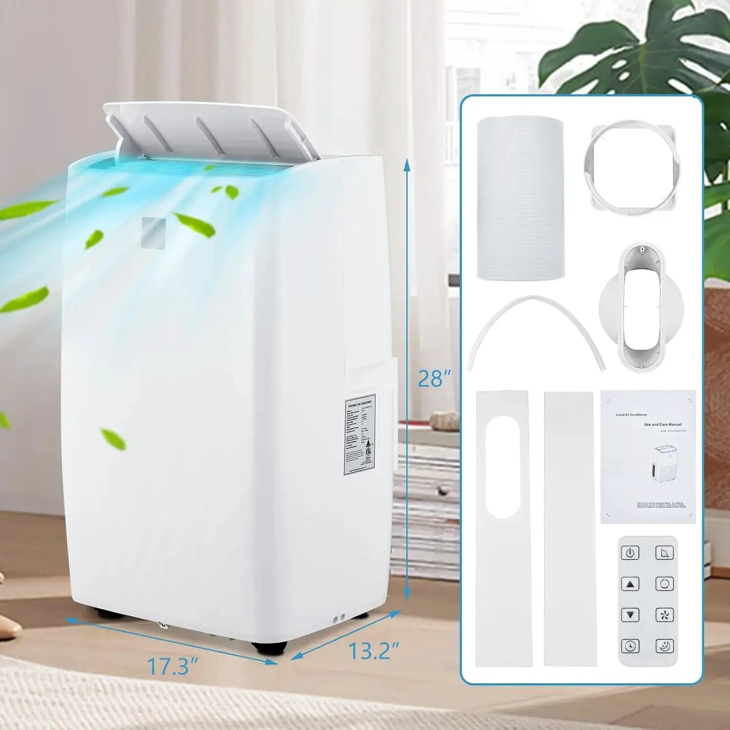 14000 BTU Portable Air Conditioners, Cooling, Fan & Dry 3 Modes,Portable AC Units for Rooms with Installation Kits, 24H Timer by Beastly Survival Outlet