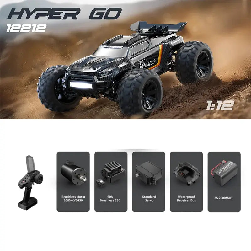 MJX Hyper Go 1 12 Brushless RC Car 4WD Off Road MonsterTruck by Beastly Survival Outlet