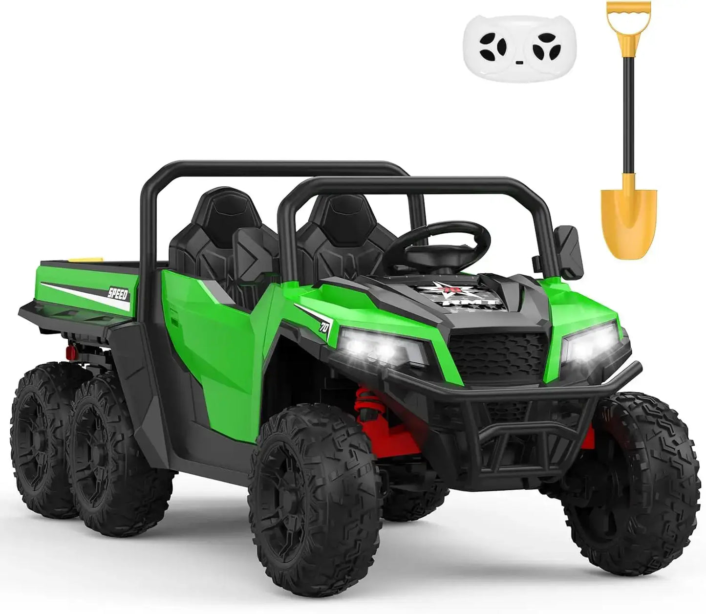 24V 4WD Electric Ride On Dump Truck with Remote Control 2-Seater Kids Ride On Car Music Player & LED Lights Birthday Gift by Beastly Survival Outlet