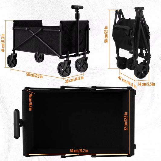 Foldable Garden Wagon Cart Portable Trolley for Beach and Shopping
