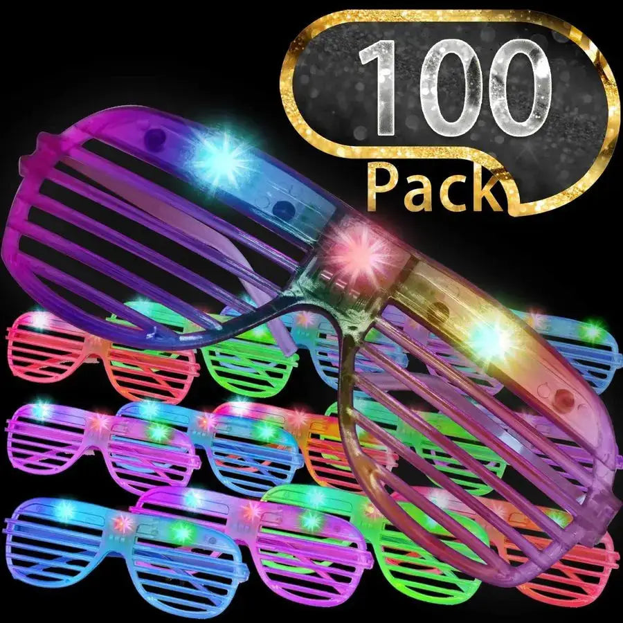 LED Light Up Glasses Bulk Party Supplies 100 Pack For Events by Beastly Survival Outlet