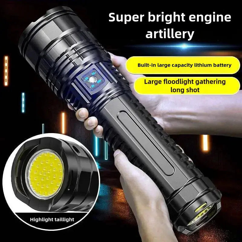 10000W Built-in Battery Flash Light Emergency Spotlights 9km 990000000LM Most Powerful Led Flashlights Tactical Torch 25000mah by Beastly Survival Outlet