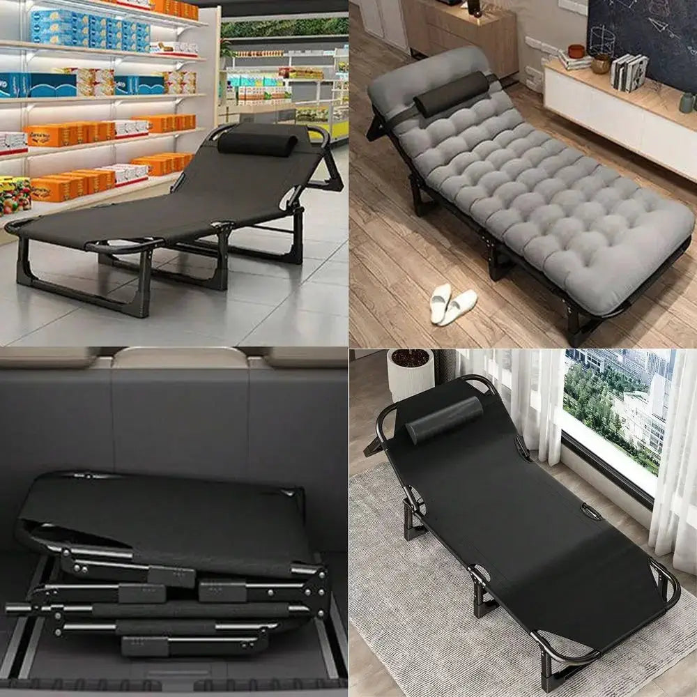 Cot, 4 Positions Adjustable Reclining Folding Camping Cot Sleeping Bed Cots For Adults Outdoor Portable Chaise Lounge Chair W C by Beastly Survival Outlet