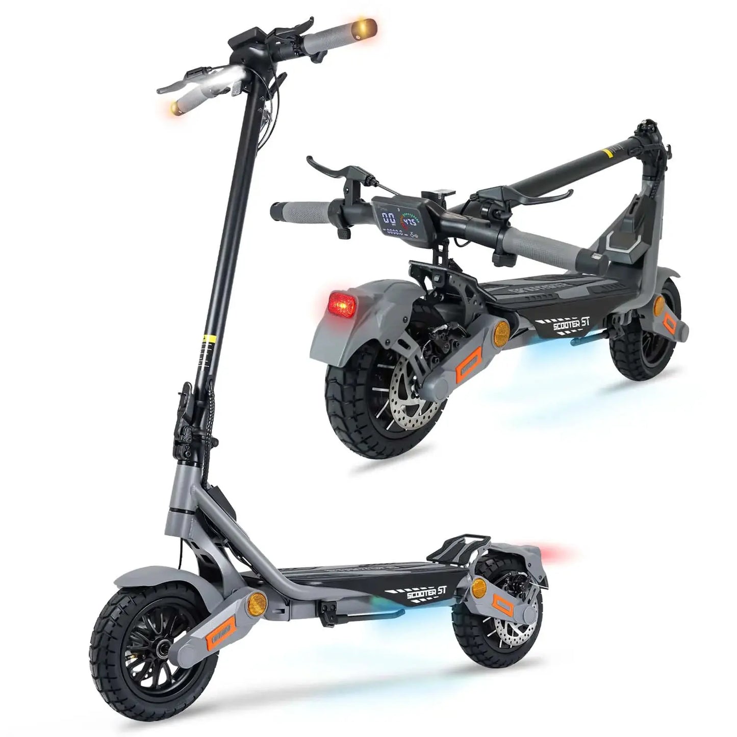 Electric Scooter for Adults 1200W Motor, 48V Lithium Battery, 35MPH Max Speed, 10" Off Road Tires, Disc Brakes, Foldable E Scooter by Beastly Survival Outlet