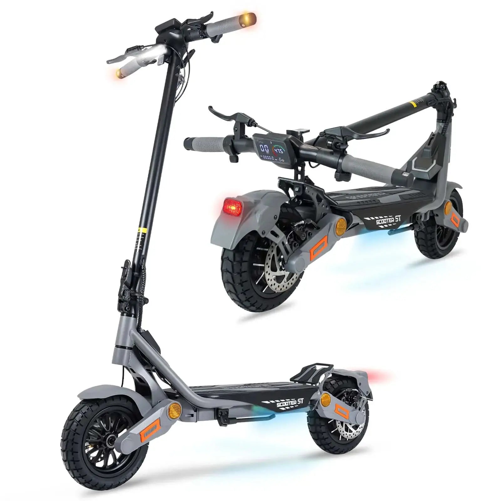 Electric Scooter for Adults 1200W Motor, 48V Lithium Battery, 35MPH Max Speed, 10" Off Road Tires, Disc Brakes, Foldable E Scooter by Beastly Survival Outlet