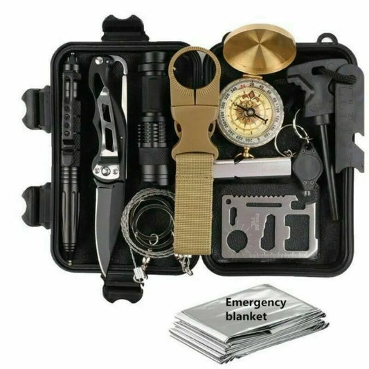 Outdoor Survival Gear Kit 14 In 1 Camping Tools SOS EDC