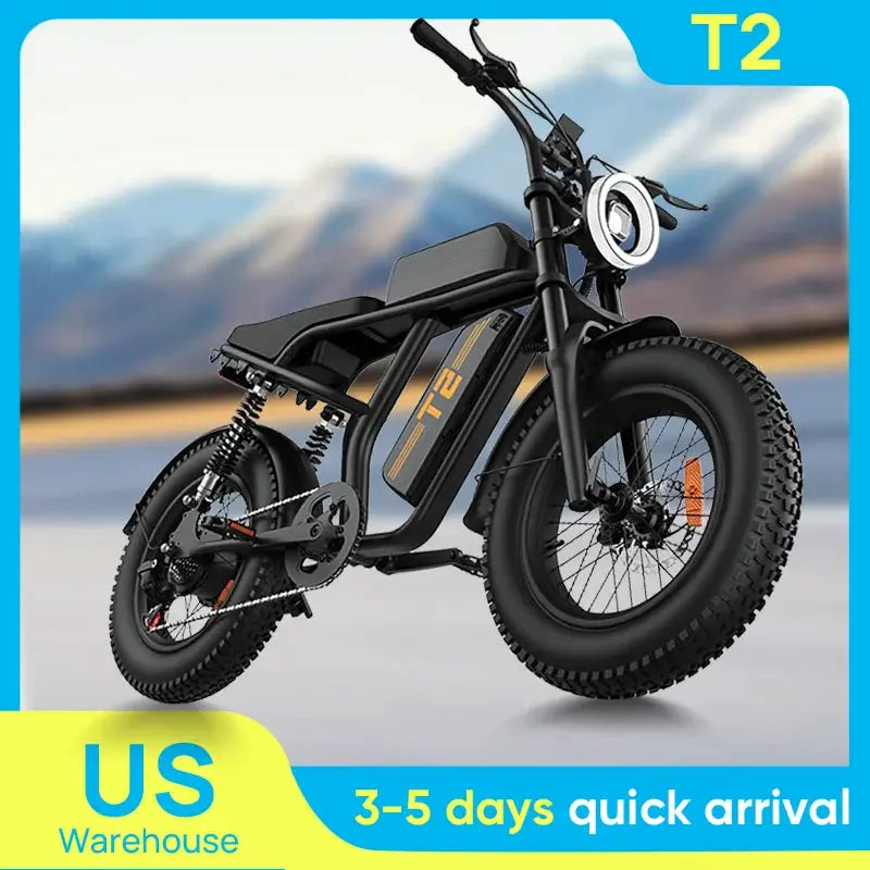URLIFE T2 1500W E-Bike 48V 15.6Ah Battery 28MPH 100Mi Range 20X4" Fat Tire Free Shipping by Beastly Survival Outlet