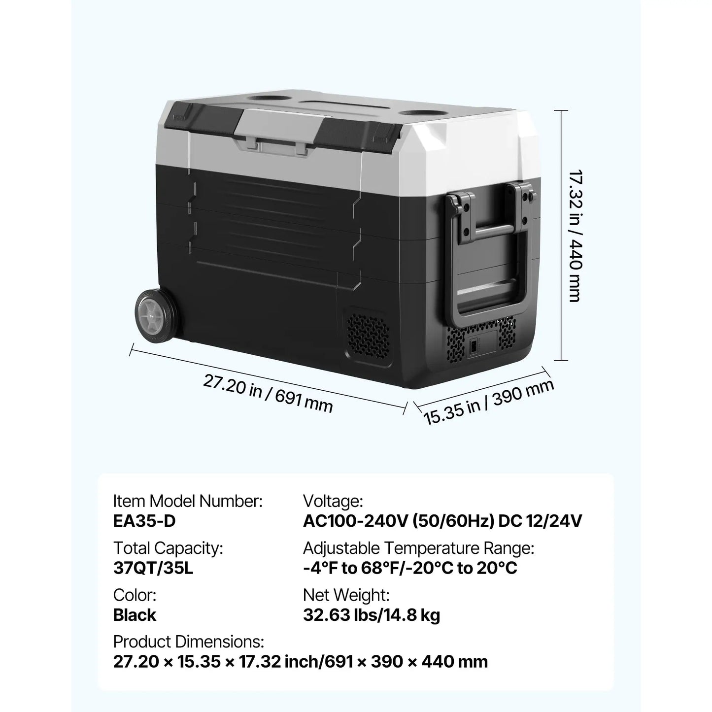 SucceBuy 35L 45L 55L Portable Foldable Handle Car Refrigerator with Wheel -4°F to 68°F Truck Refrigerator with APP Control Compressor Freezer for Camping Picnics Car Home Traval by Beastly Survival Outlet