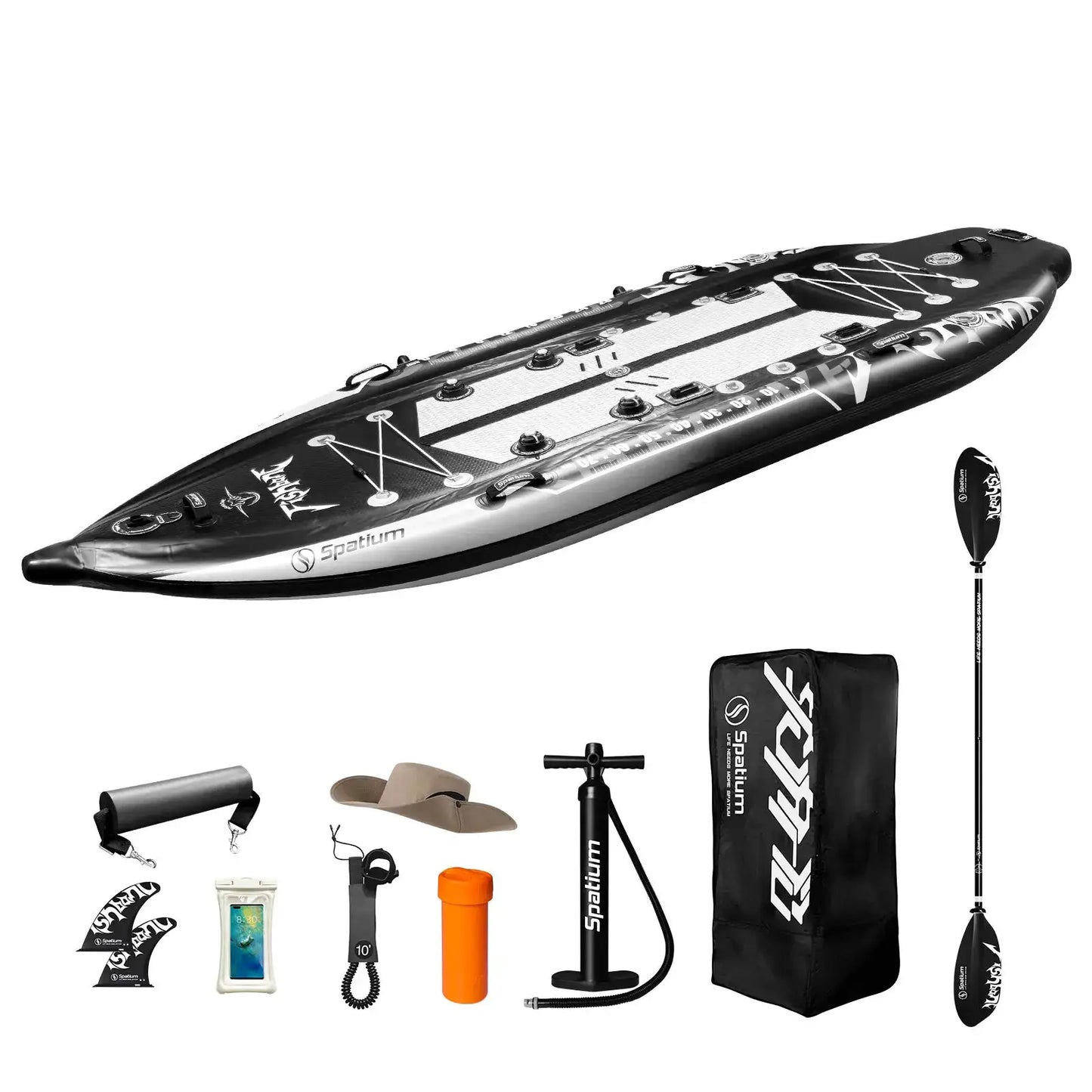 Inflatable Fishing Paddle Board Triple Chamber Stand Up Paddle Board 11'*48"*6",Fishing Kayak with Motor and Premium Accessories by Beastly Survival Outlet