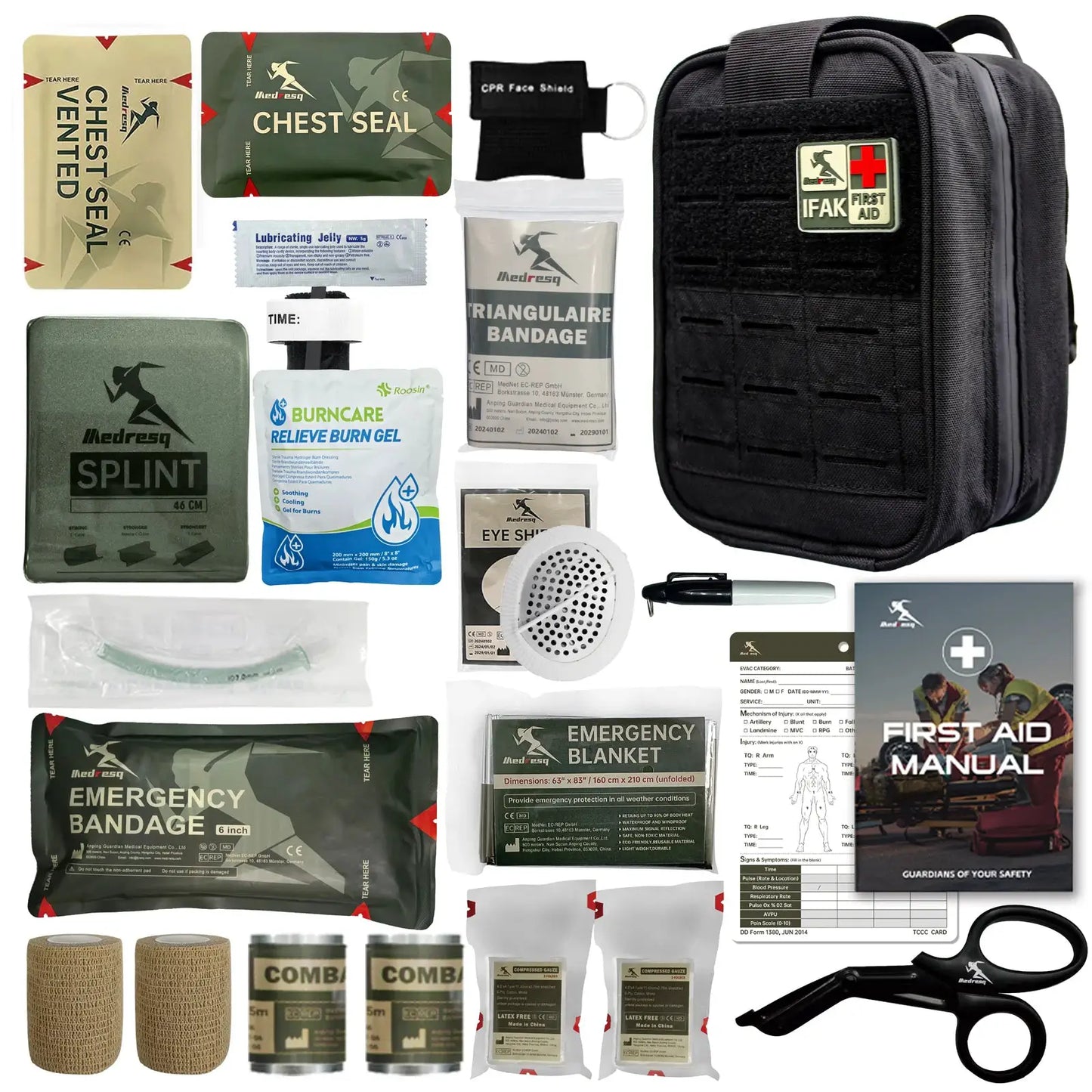 Medresq IFAK First Aid Kit – Emergency Bleeding Control & Survival Gear for Car, Home, Travel, Camping, Hiking & Outdoor by Beastly Survival Outlet