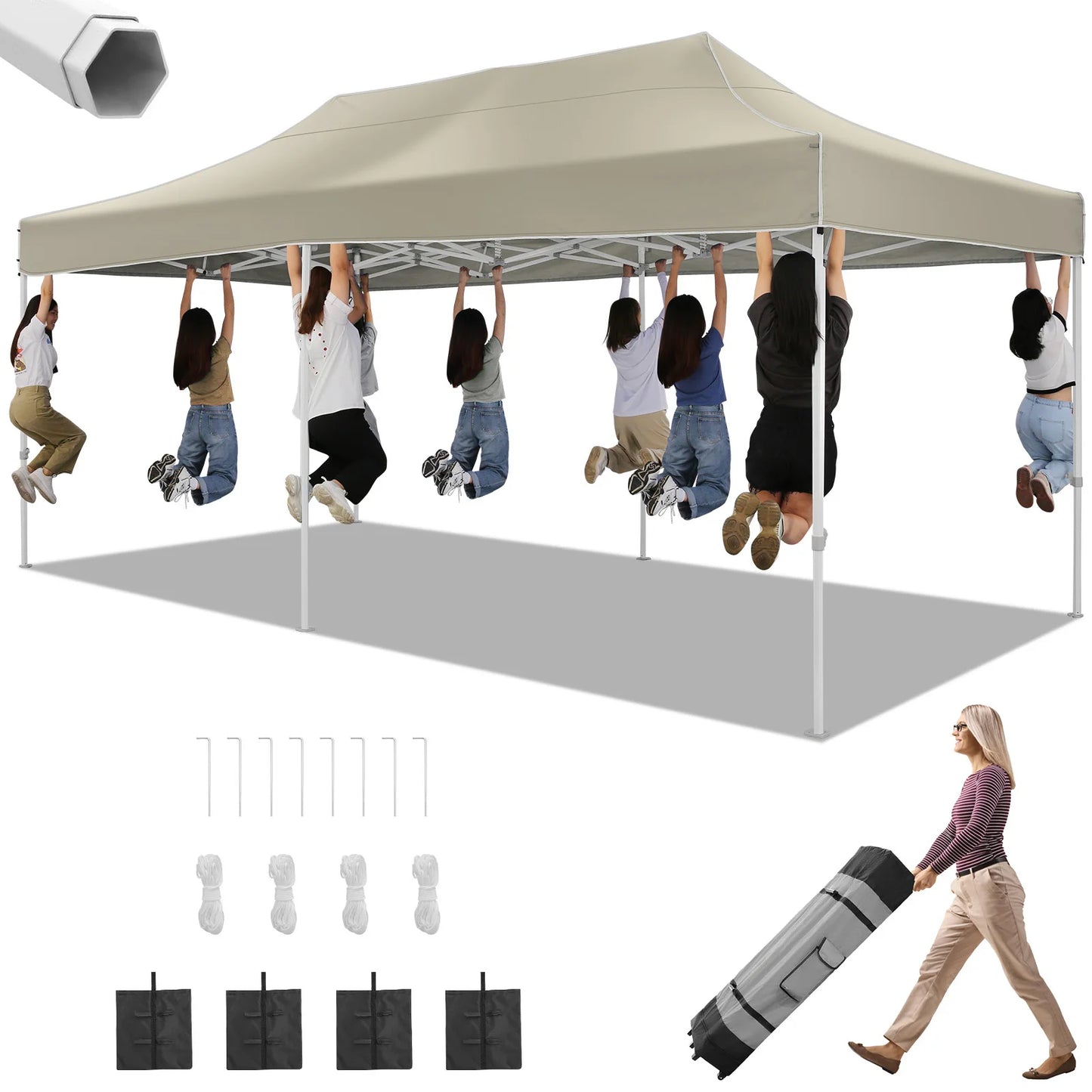 10x20 Heavy Duty Pop Up Canopy Tent for Events and Weddings