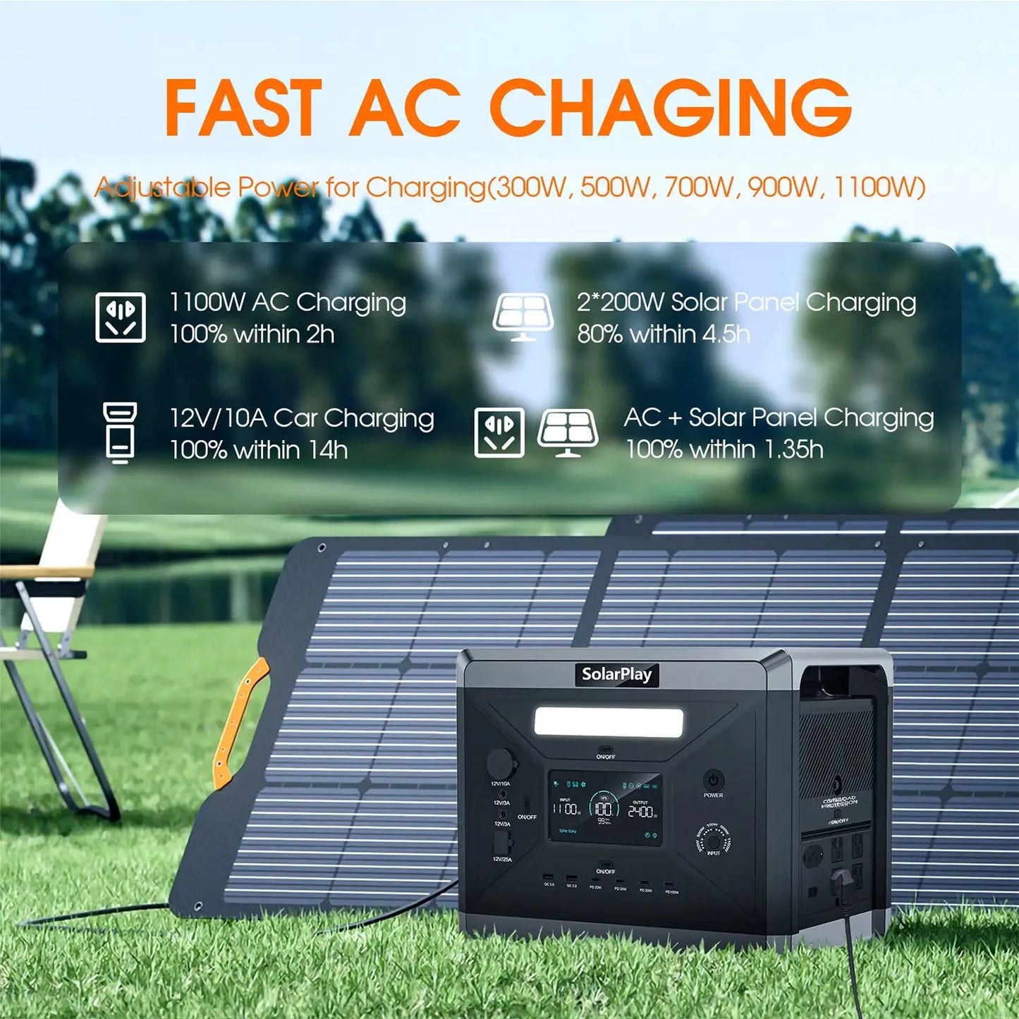 Solarplay Q2501 Power Station 2160Wh LiFePO4 Battery Outdoor by Beastly Survival Outlet